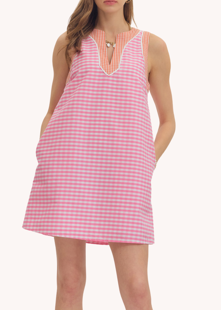 Malia Mini Shift Dress in Pink