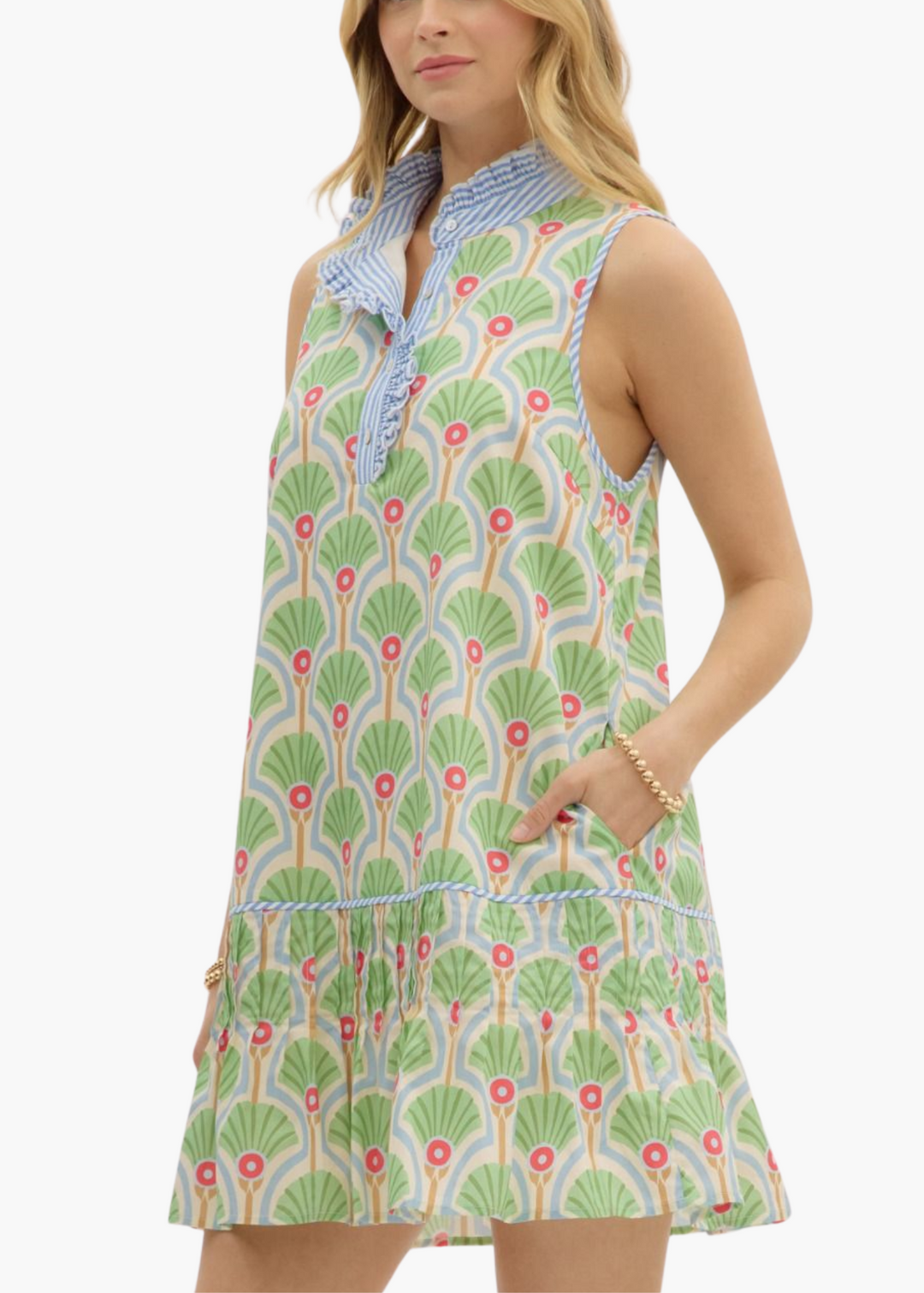 Reese Mini Dress in Green