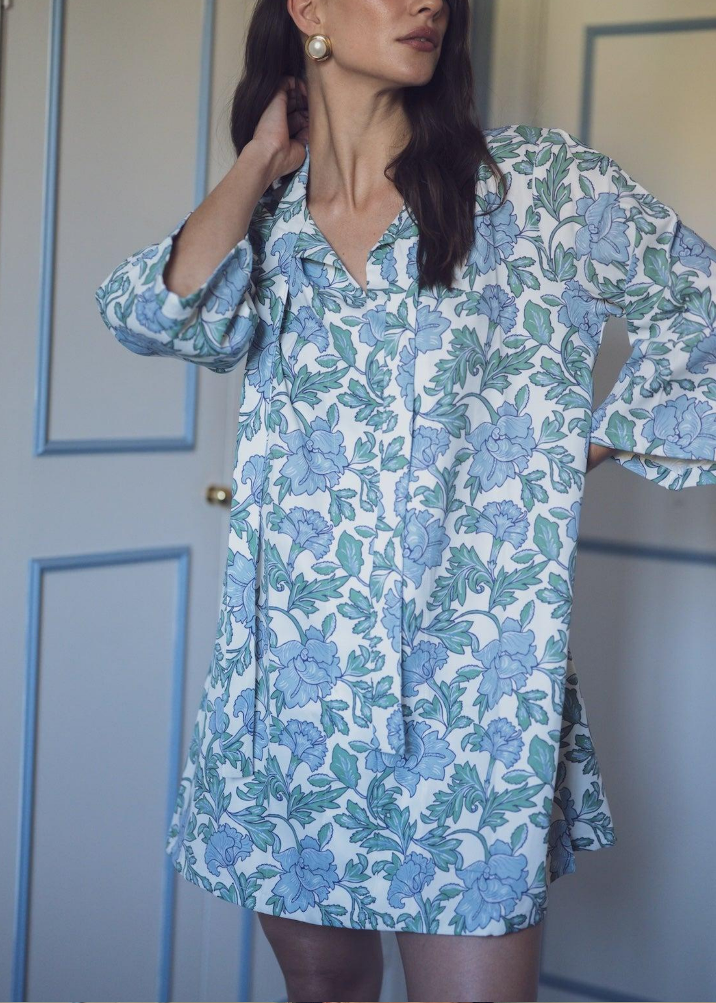 Phoebe Dress in Coastal Garden