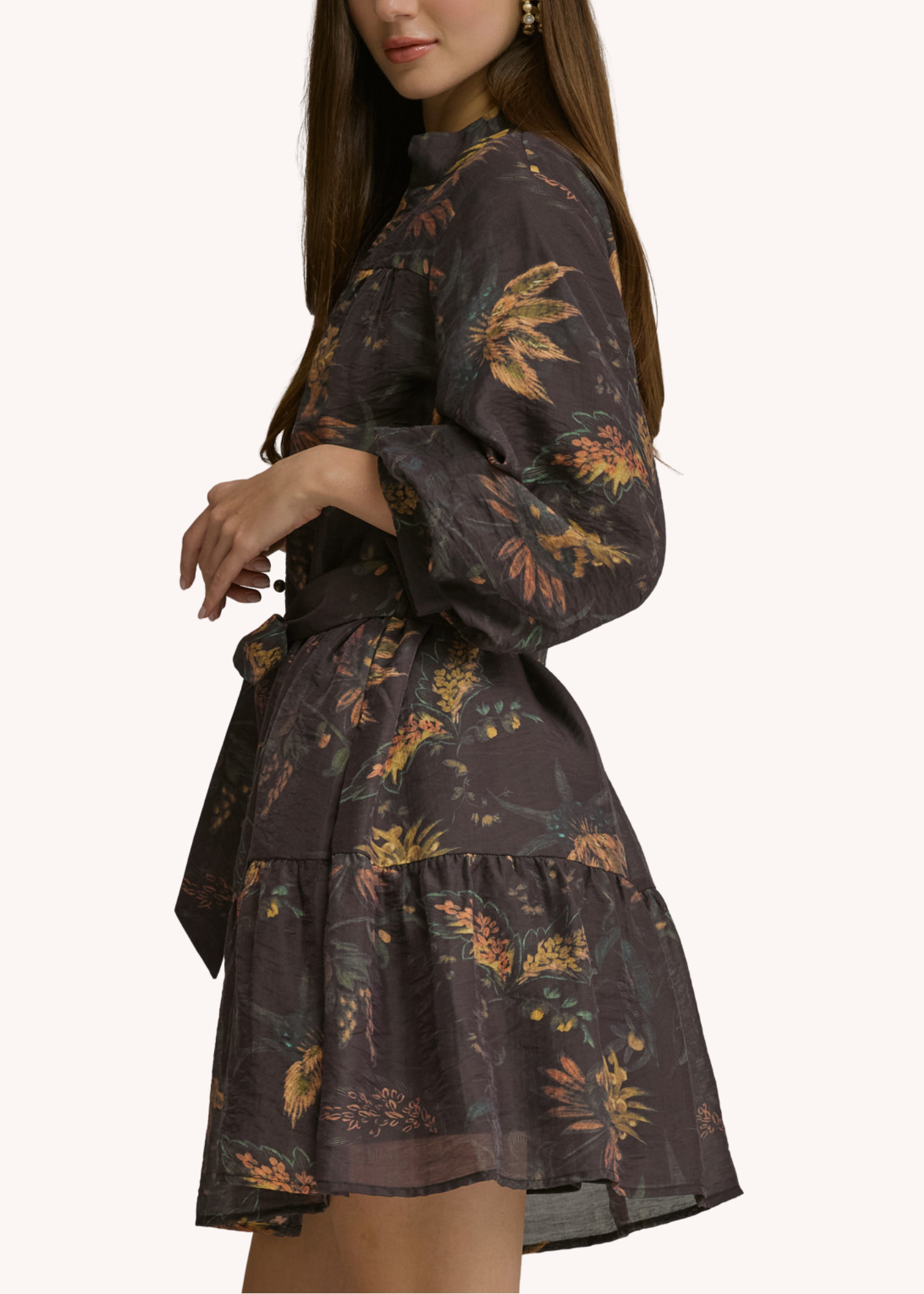 Reagan Cotton Mini Dress in Chocolate