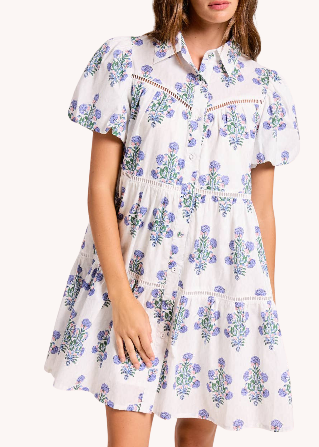 Marigold Tiered Shirt Mini Dress