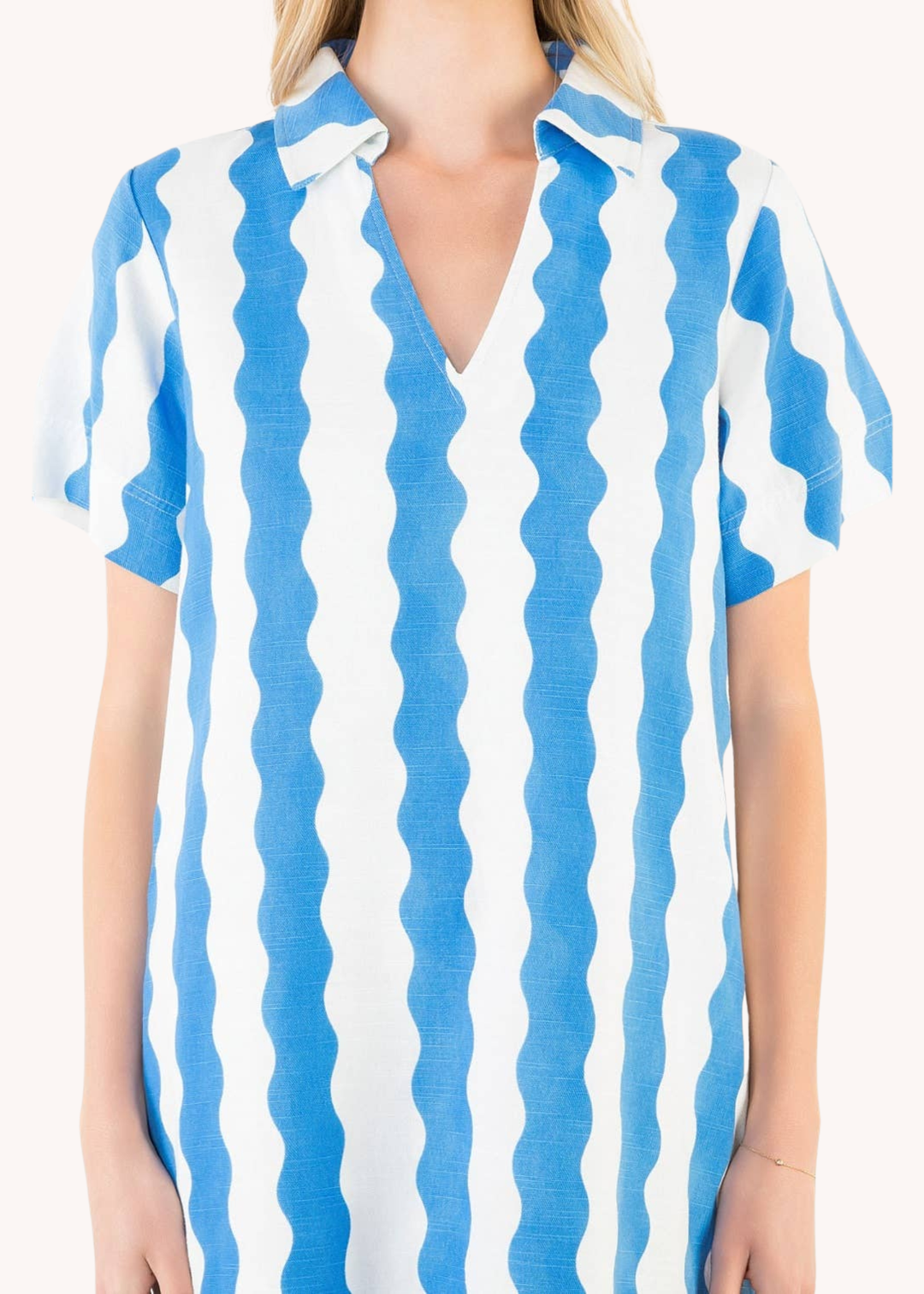 Cotton Mini Dress in Wave