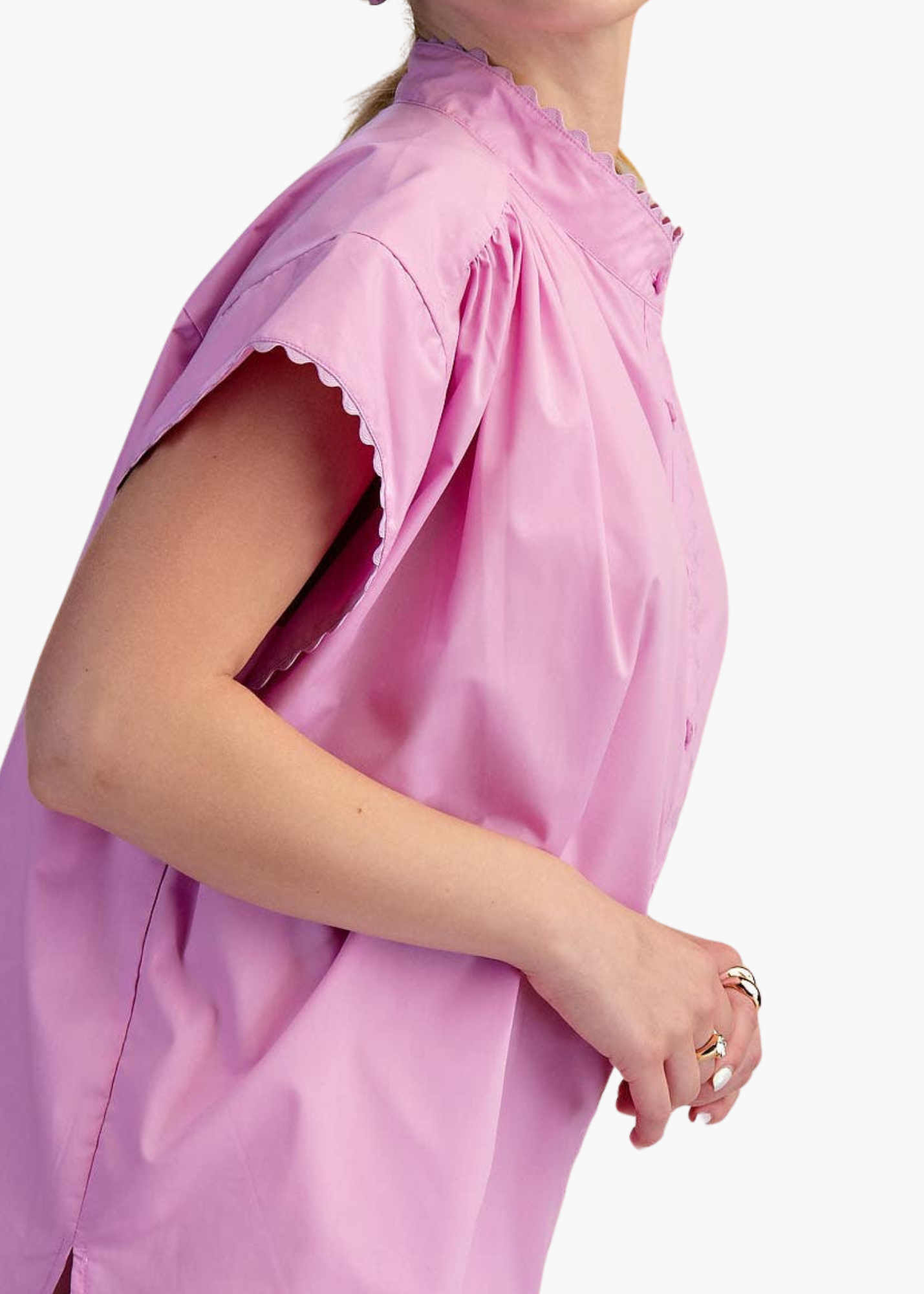 Cap Sleeve Oversized Shirt in Orchid