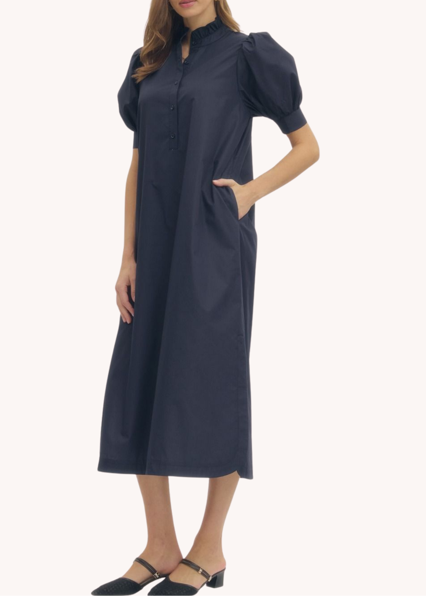 Colette Midi Dress in Navy