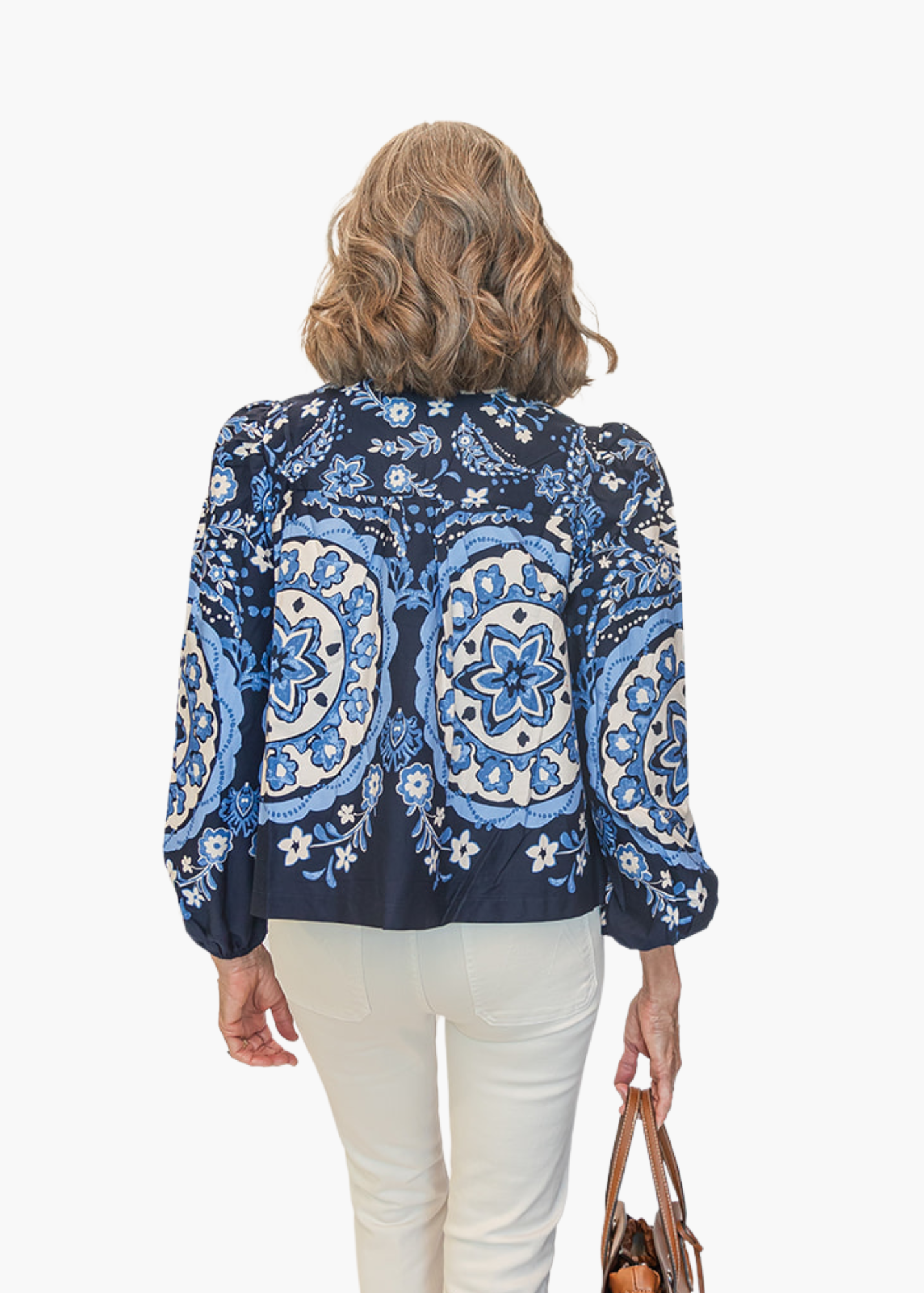 Hayden Top in Navy Medallion