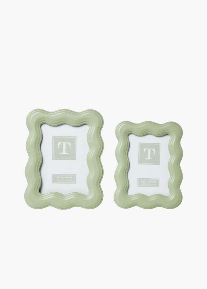 Wavy Wood Frame in Sage