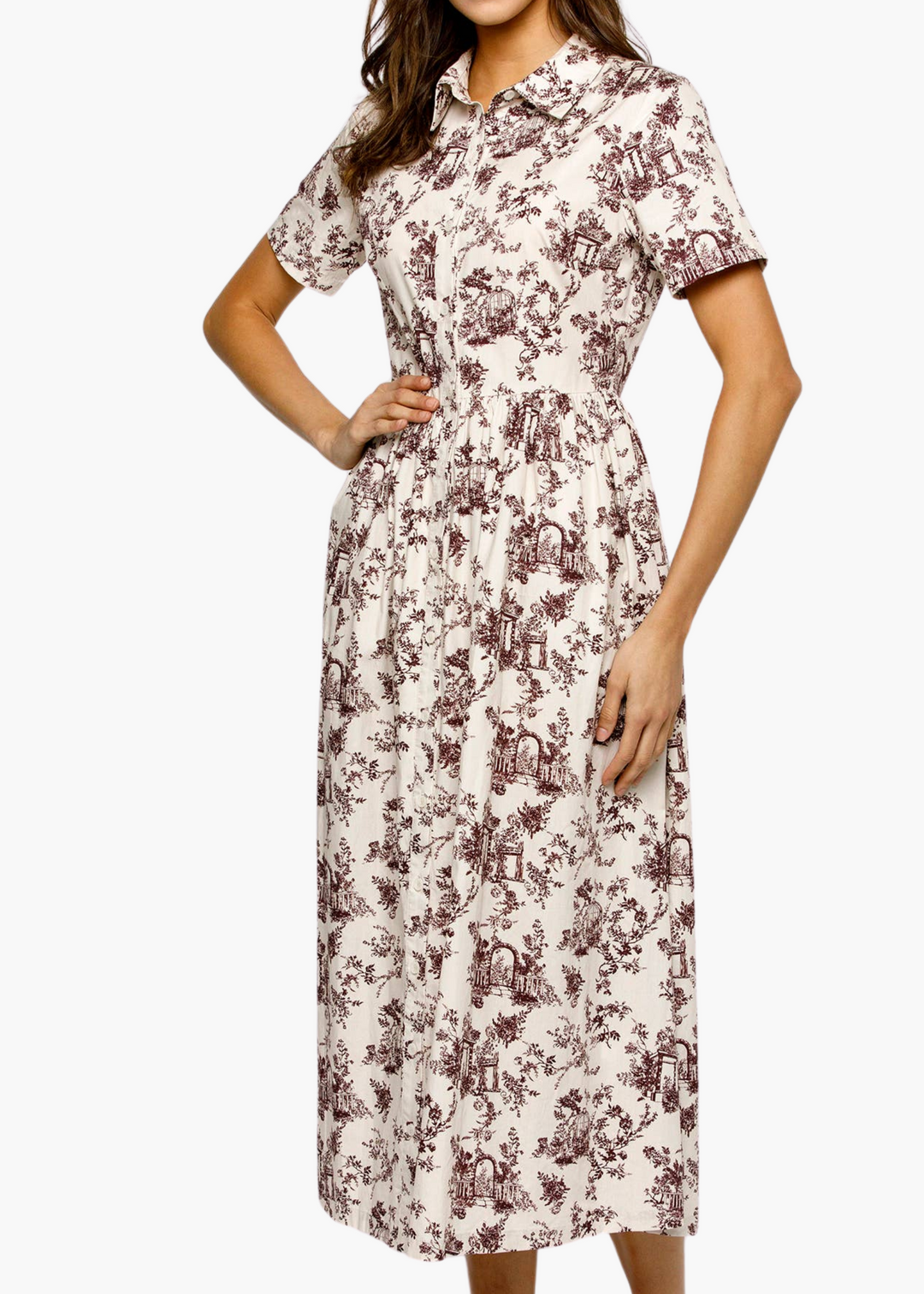 Ginna Garden Print Midi Dress