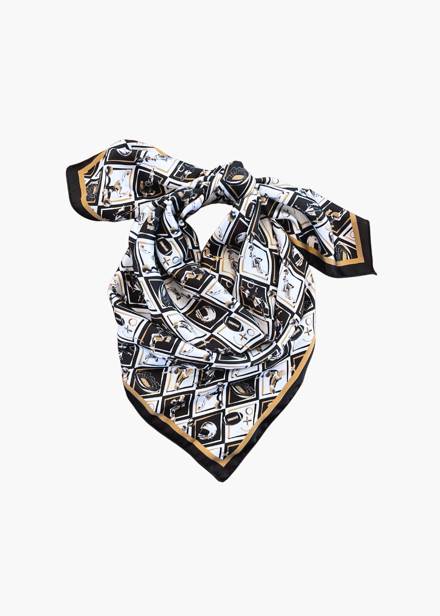 Black + Gold Checkerboard Gameday Scarf