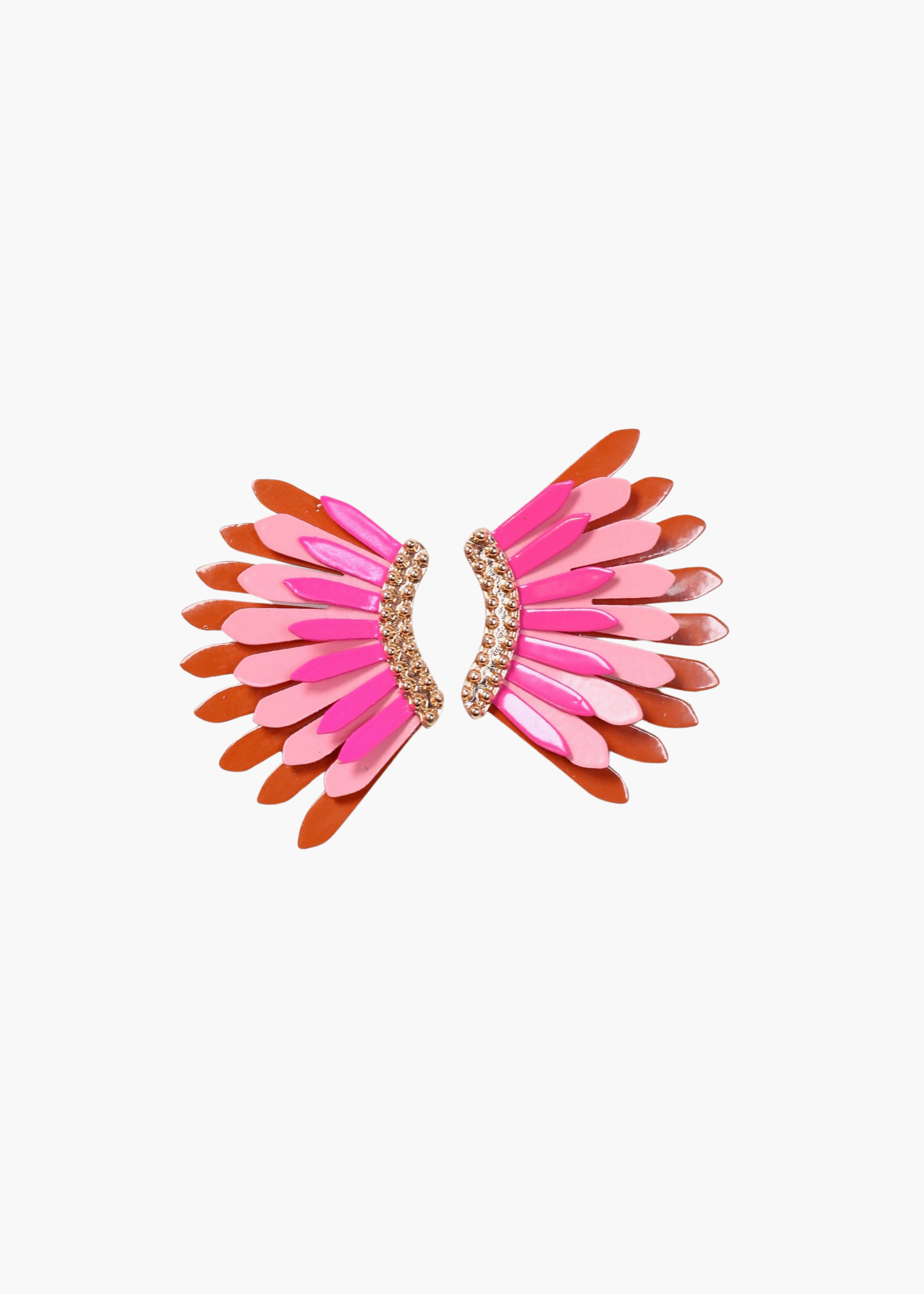 Fernie Metal Fan Earring in Pink and Orange