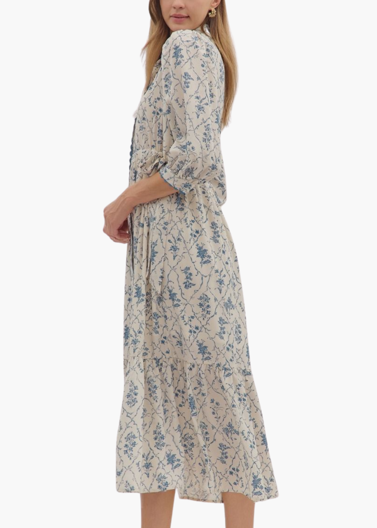 Fallon Midi Dress in English Garden