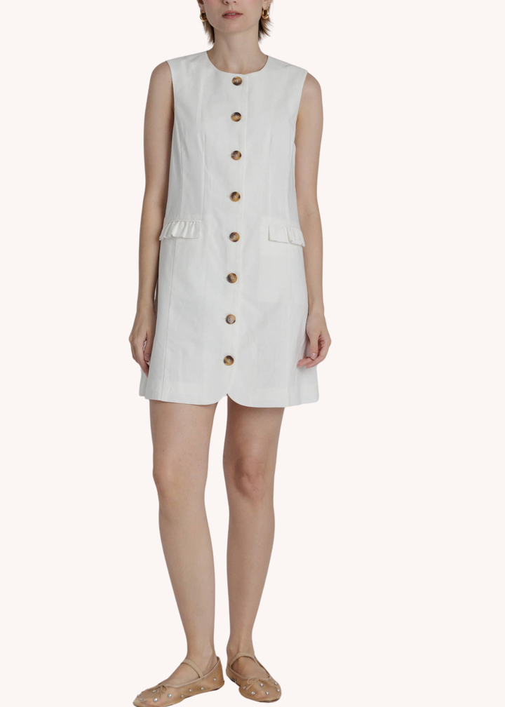 Amelia Mini Shift Dress in White