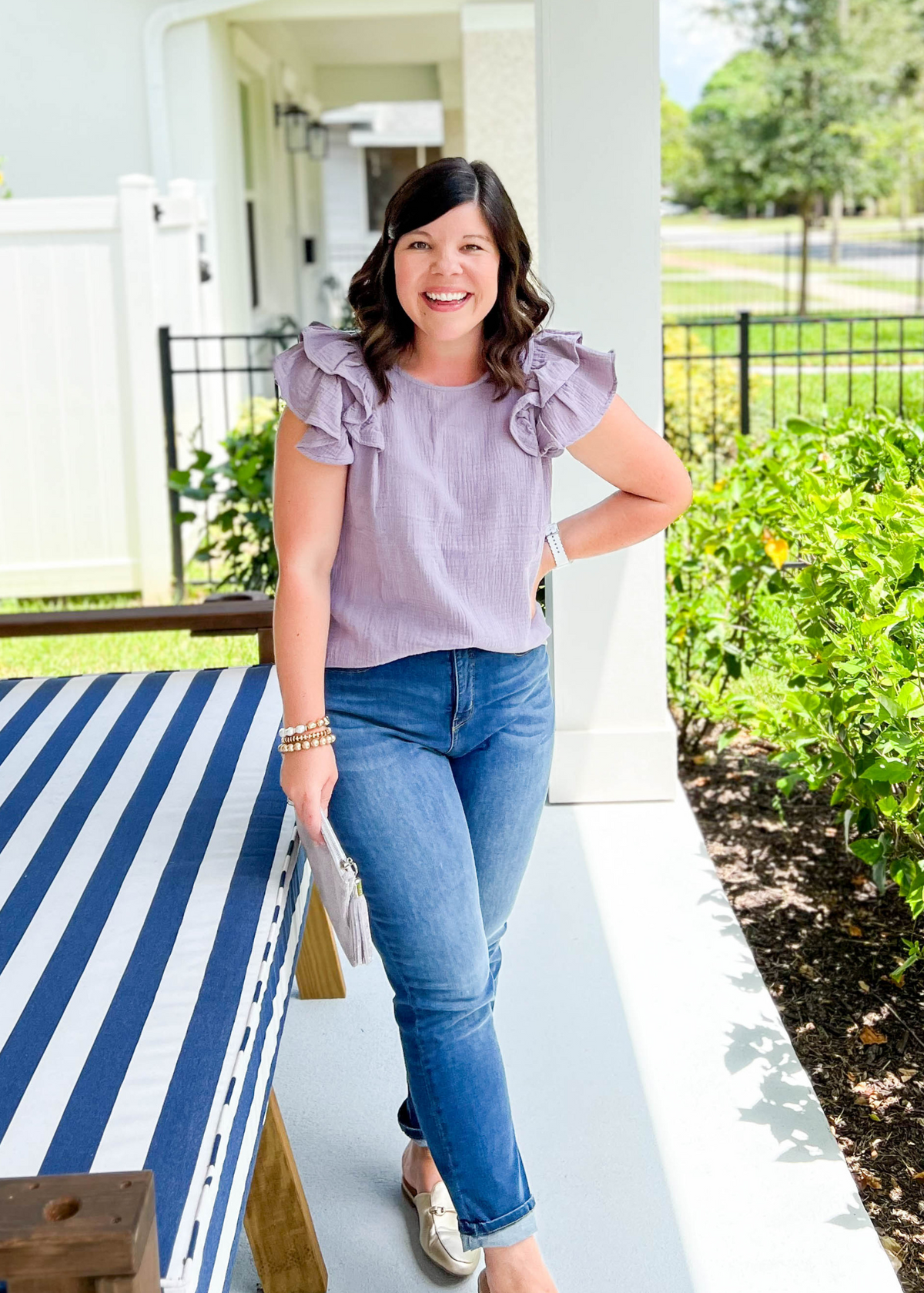 Ruffle Gauze Top | Lavender