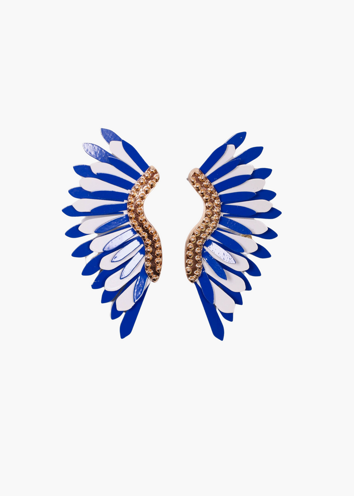 Farrell Metal Fan Earring in Royal