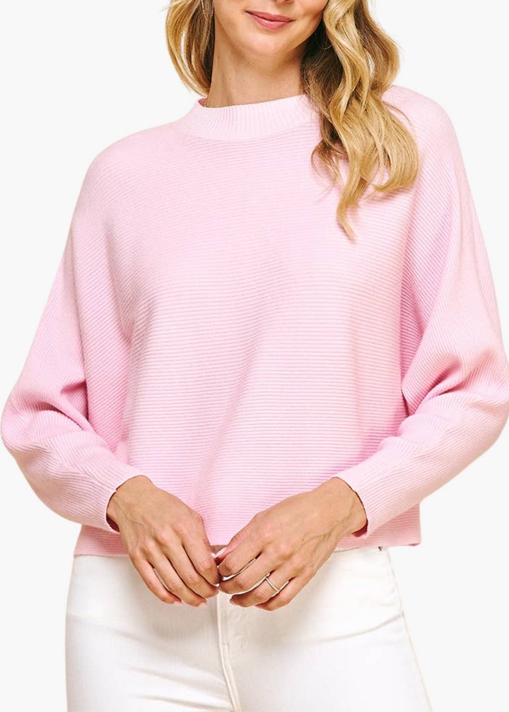 Dolman Sleeve Sweater in Light Pink