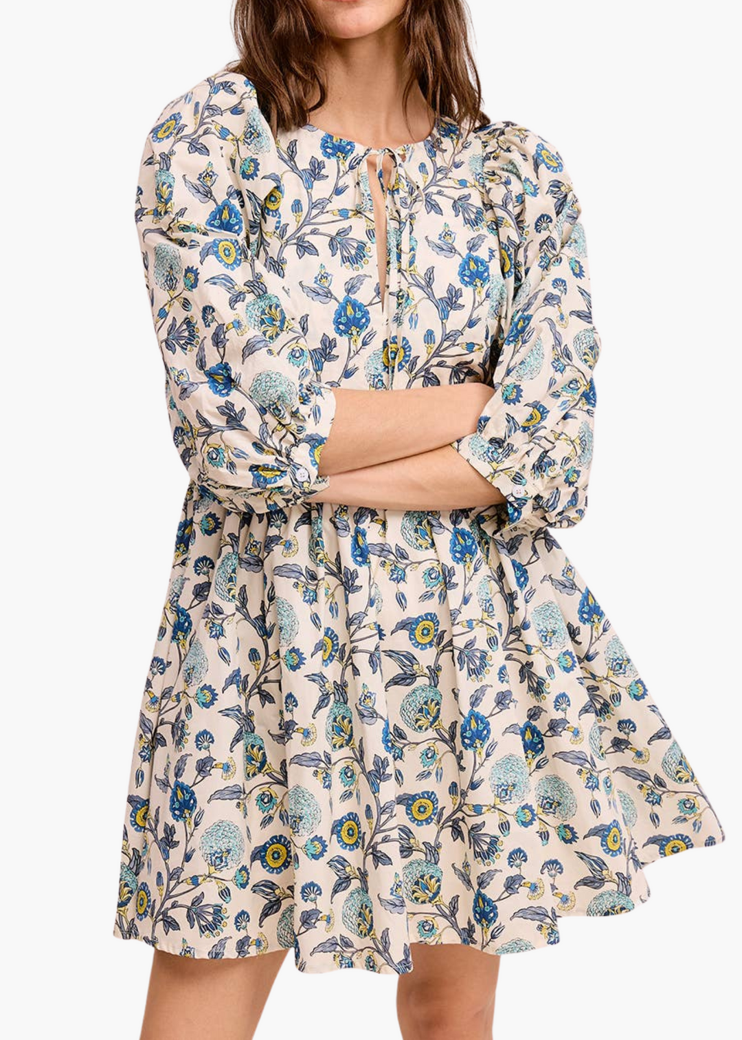 Ouita Mini Dress in Boho Blue