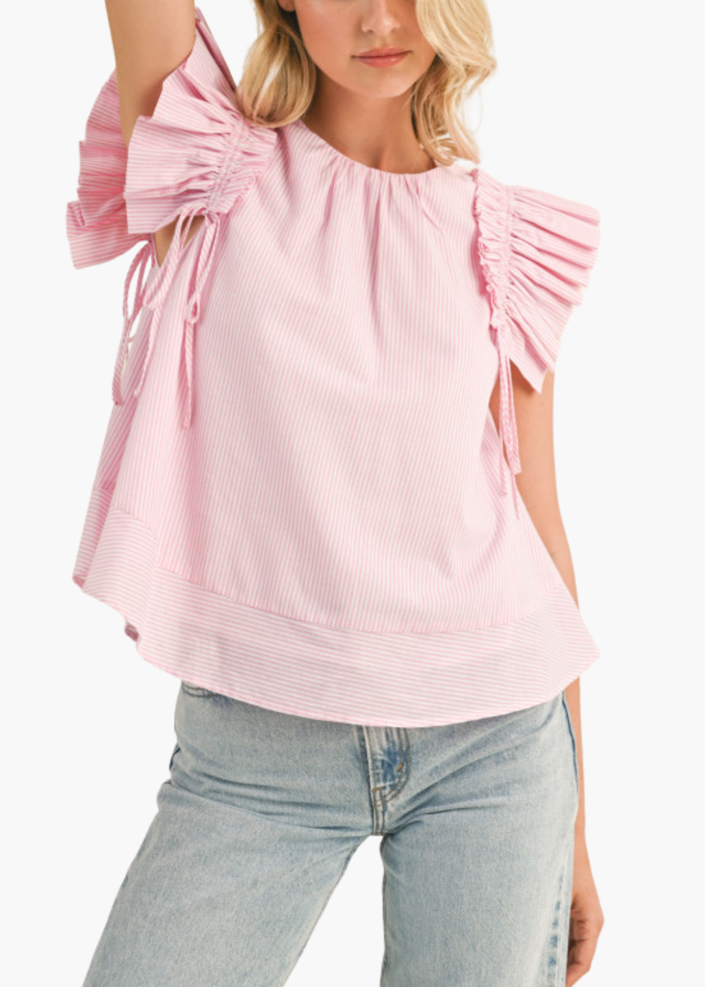 Anna Ruffle Top in Pink