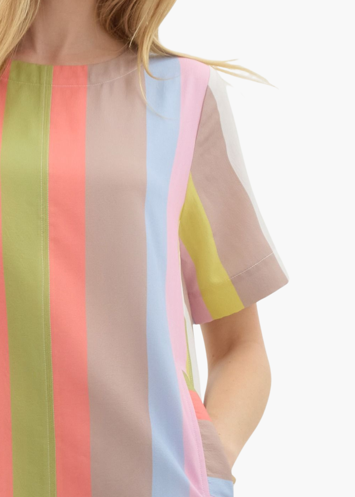Carly Mini Dress in Lime Stripe