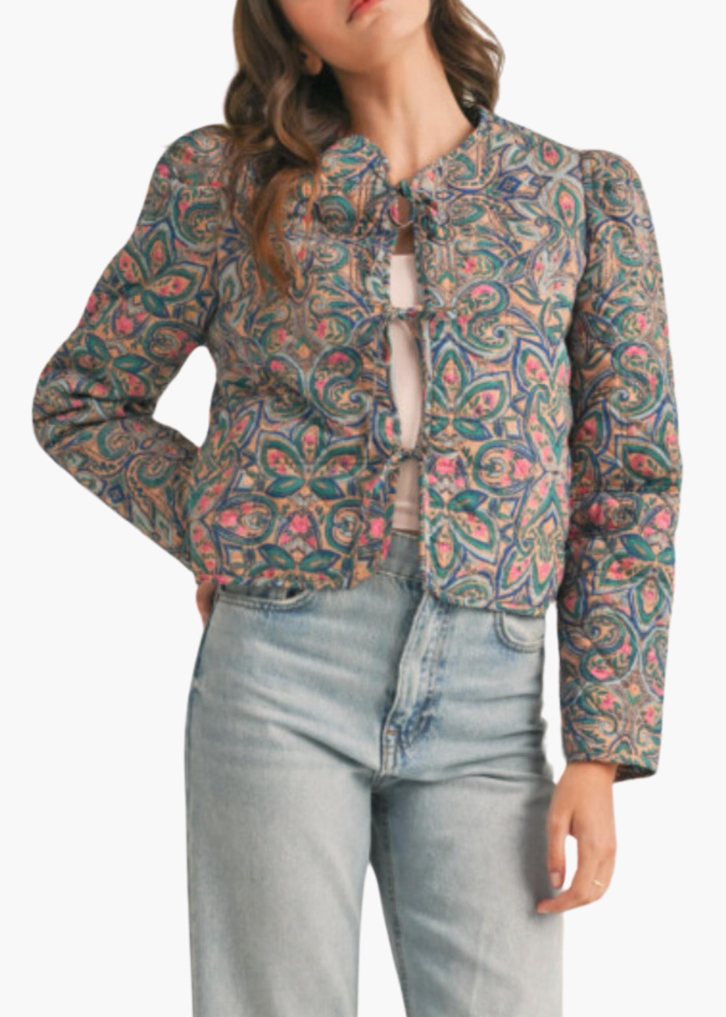 Nadia Quilted Jacket in Teal