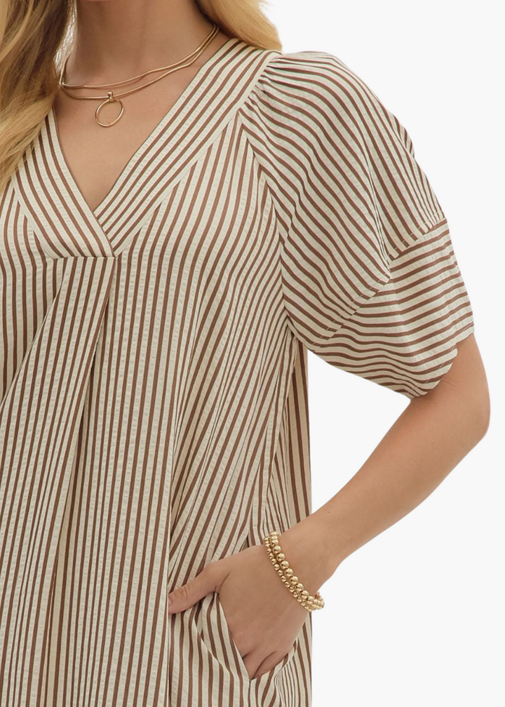 Annie Midi Dress in Brown