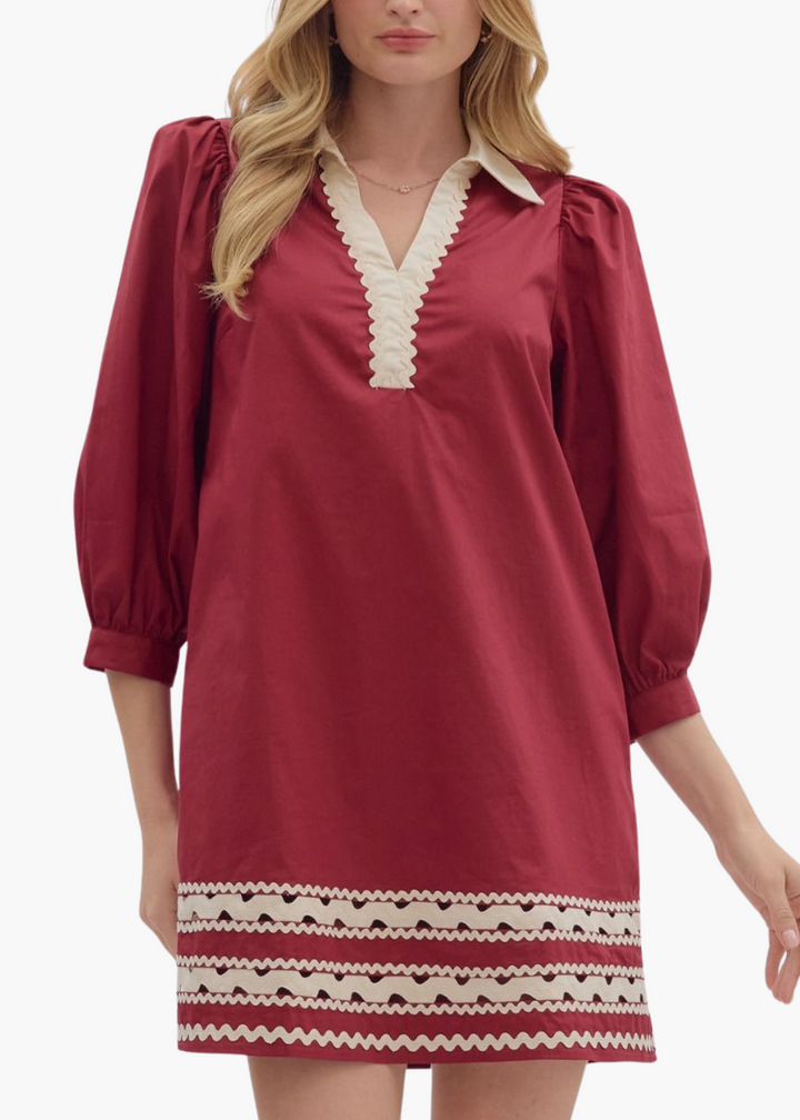 Lina Mini Dress in Garnet