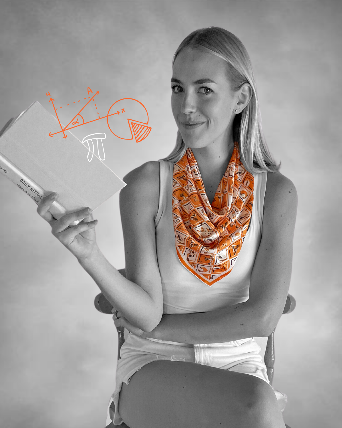 Orange + White + Grey Checkerboard Gameday Scarf