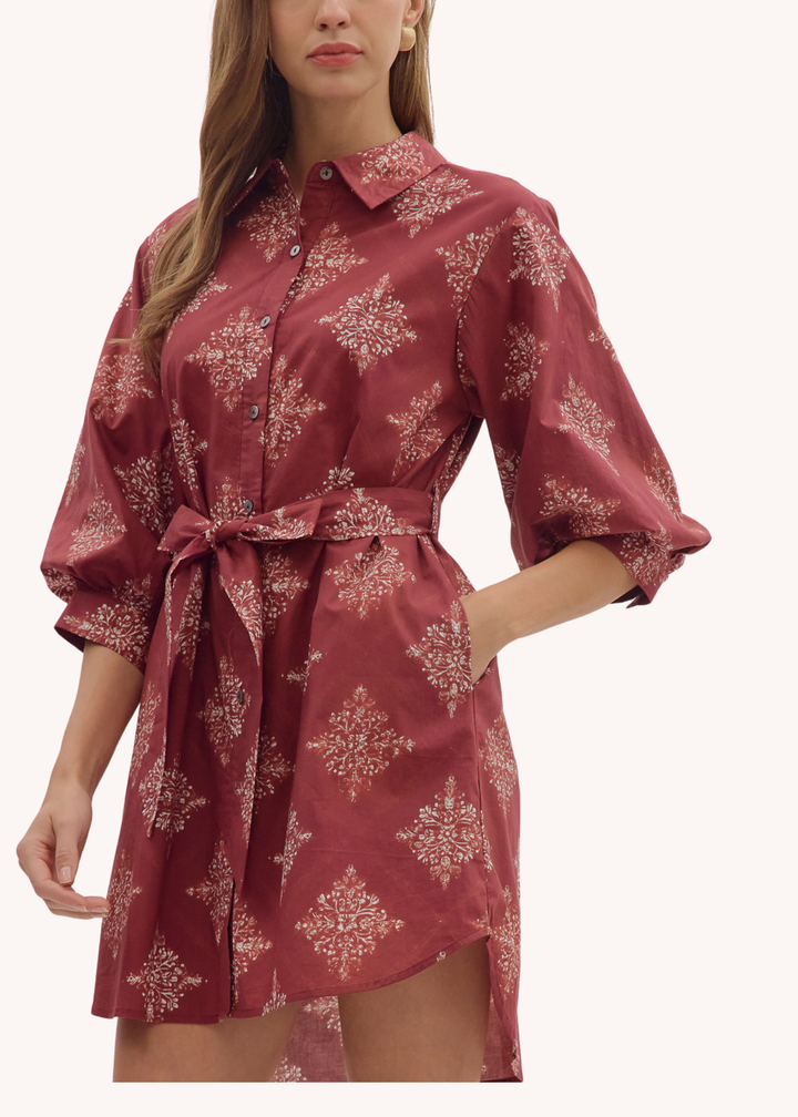 Millie Dress in Burgundy
