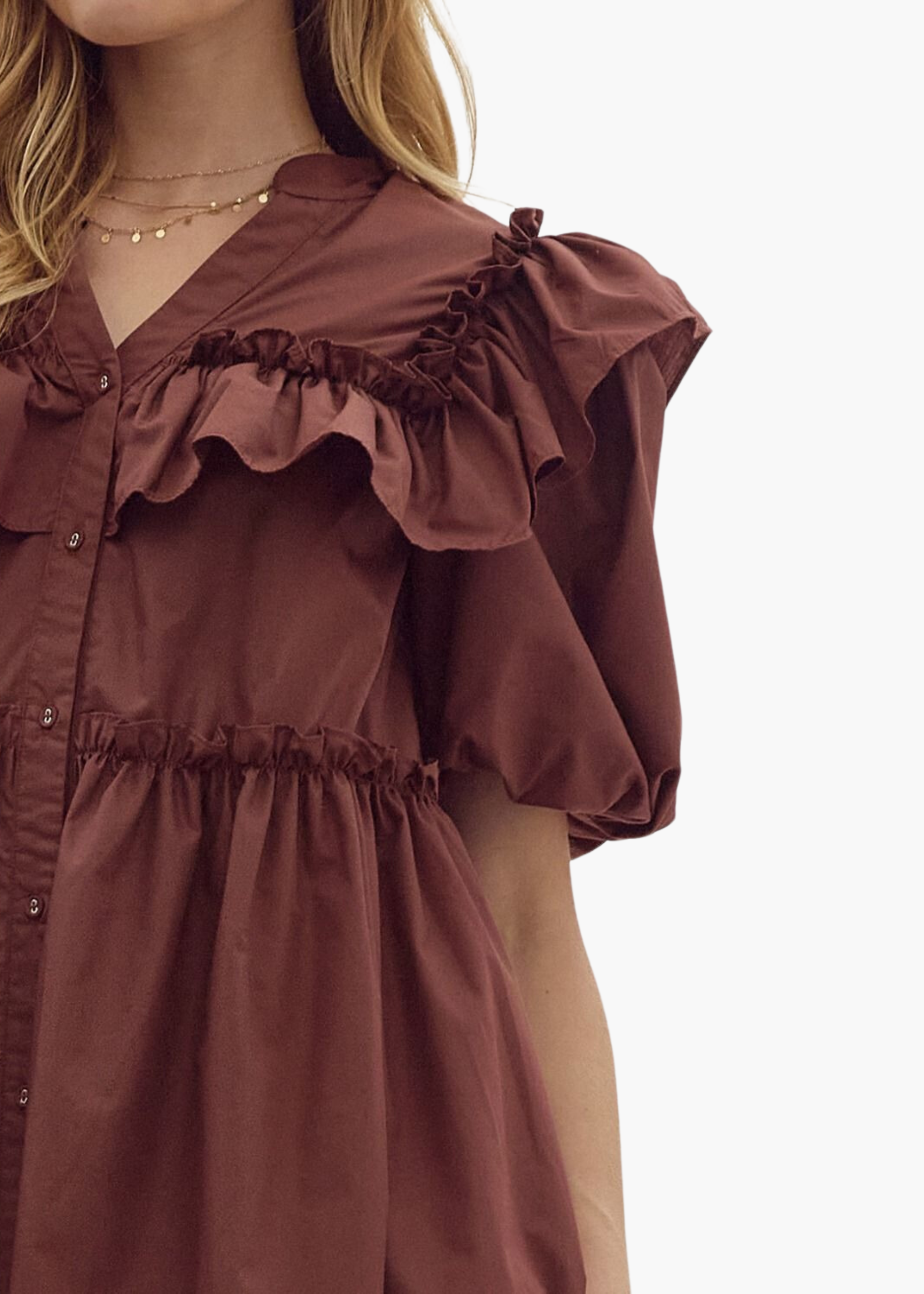 Meredith Mini Dress in Chocolate