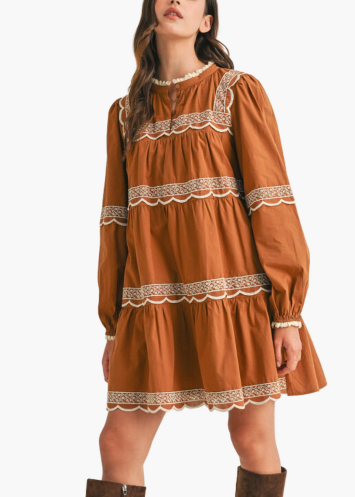 Whitney Mini Dress in Pecan