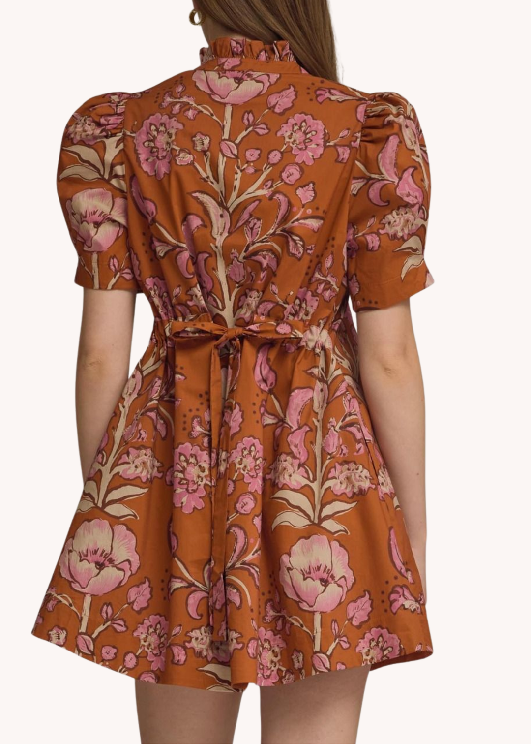 Abigail Mini Dress in Rust