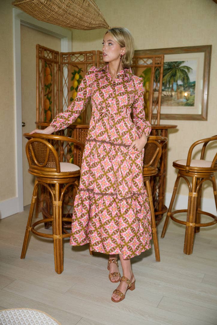 Banyan Long Sleeve Dress in Farmhouse Pink
