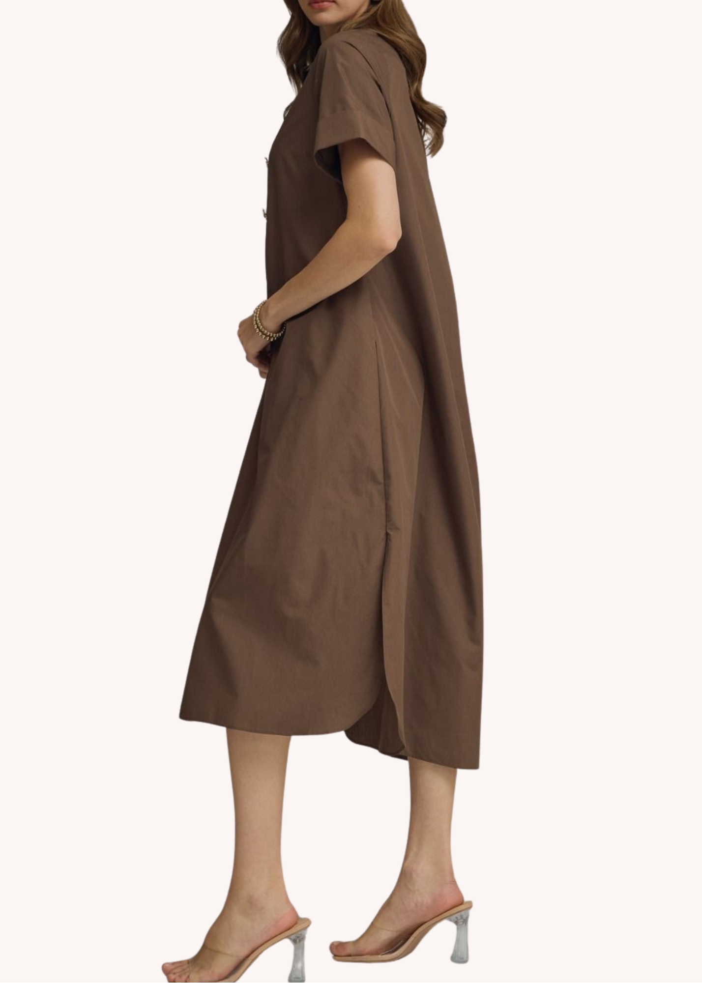 Sloane Midi Dress in Brown