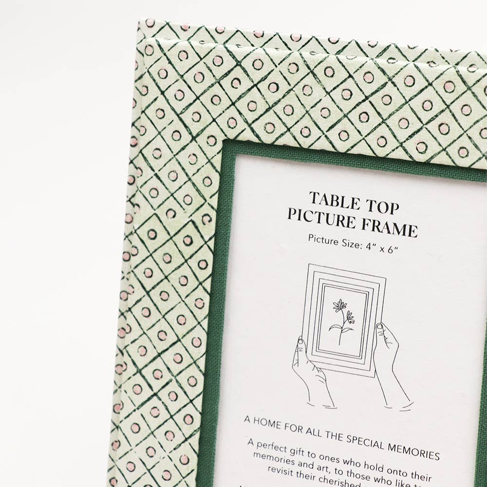 Dot and Grid Table Top Frame | Green