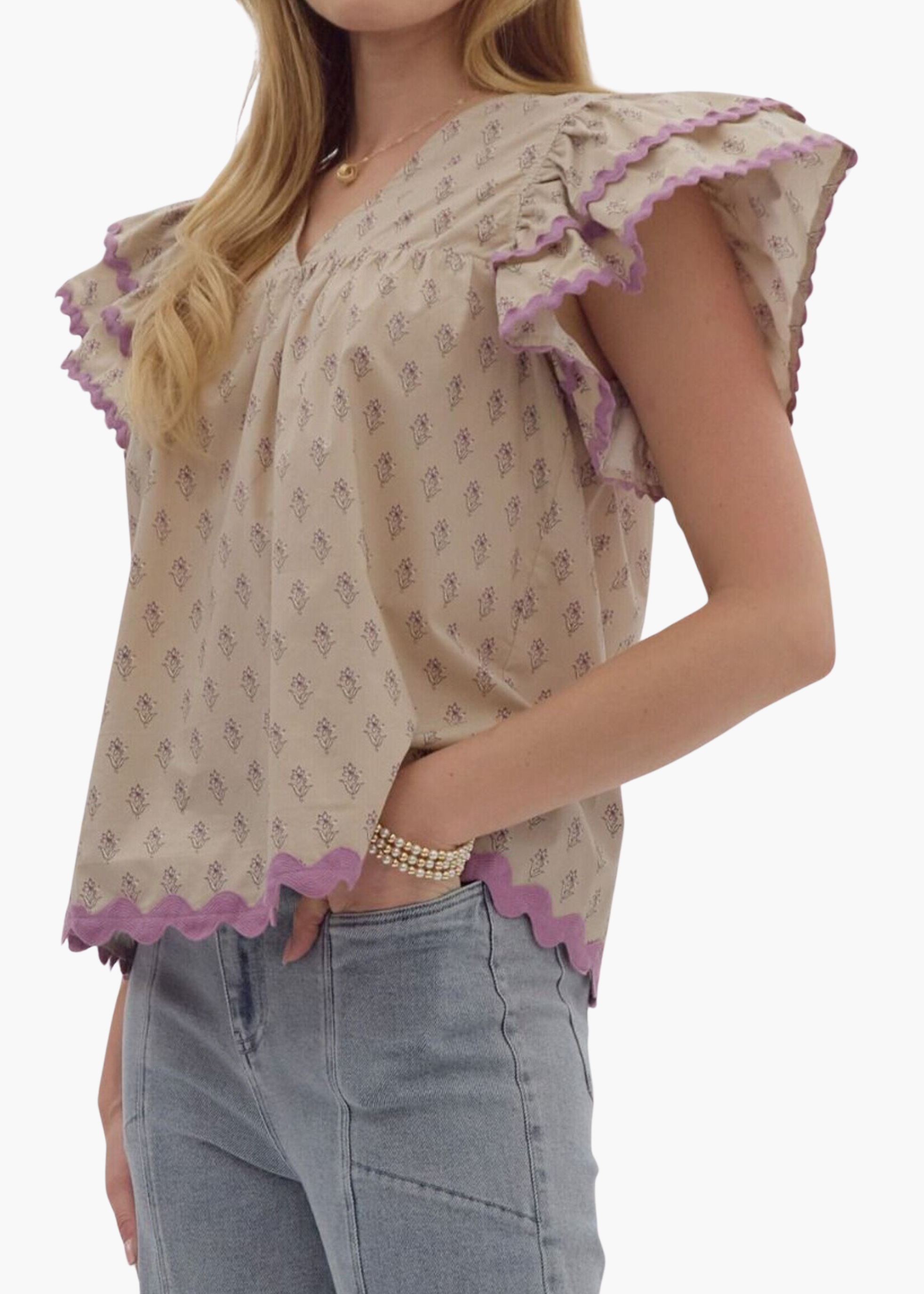 Camille Top in Taupe