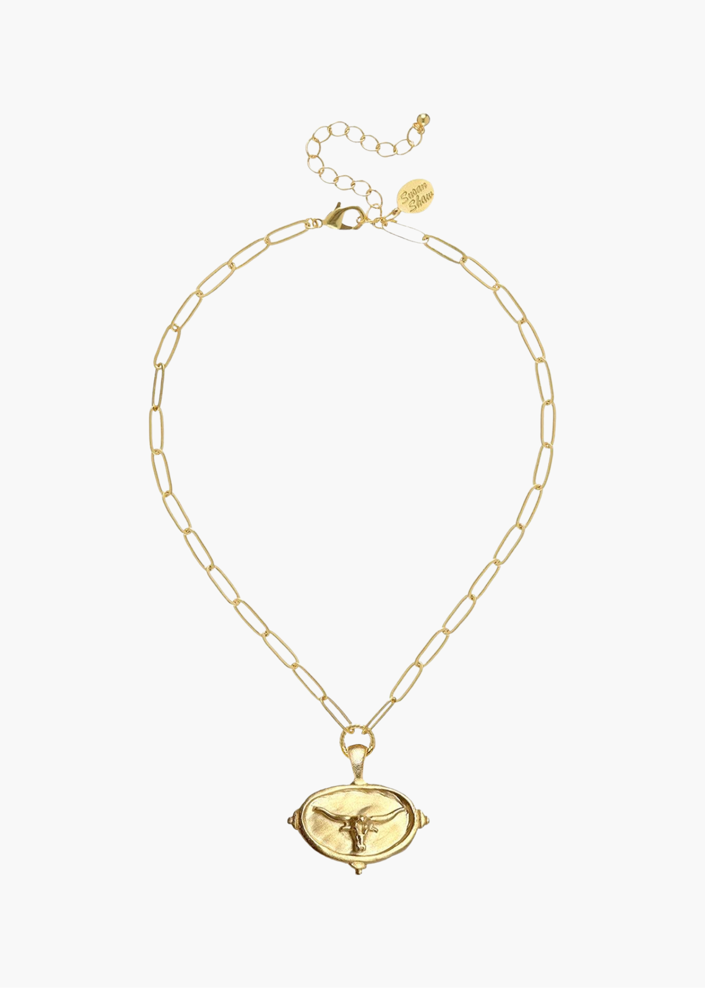 Longhorn Intaglio Paperclip Necklace
