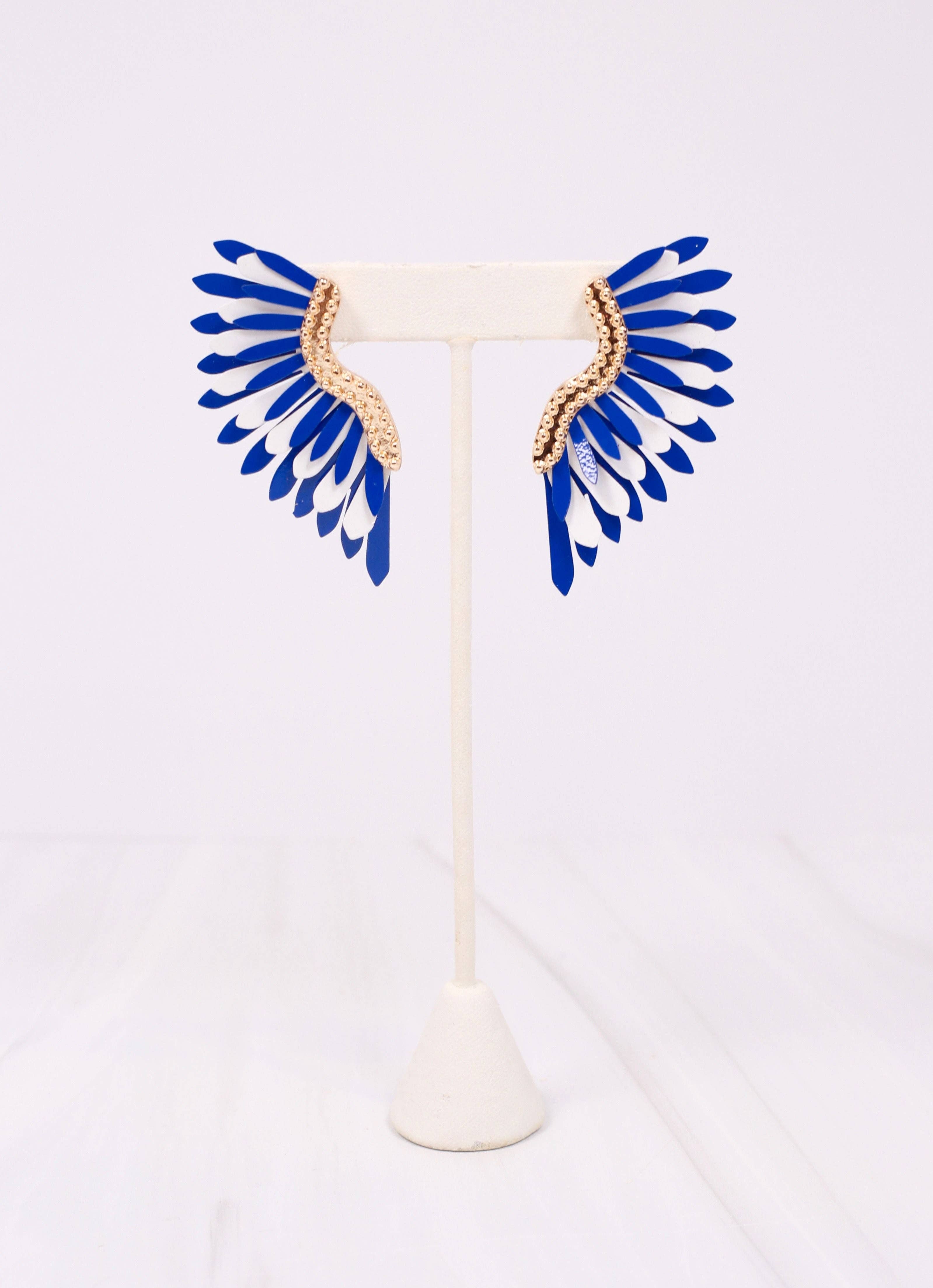 Farrell Metal Fan Earring in Royal