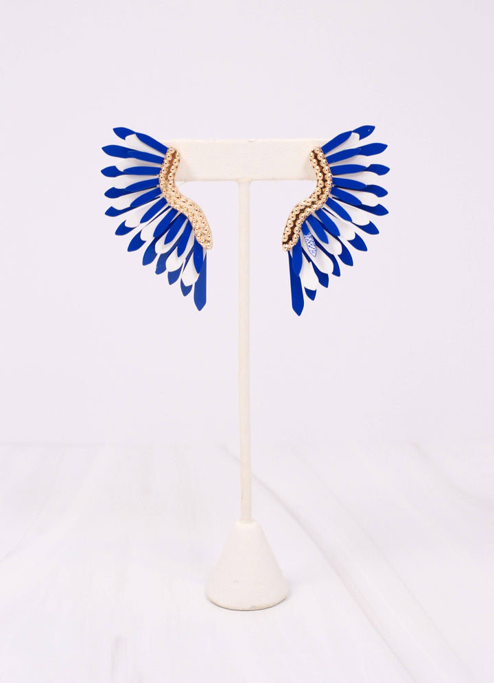 Farrell Metal Fan Earring in Royal