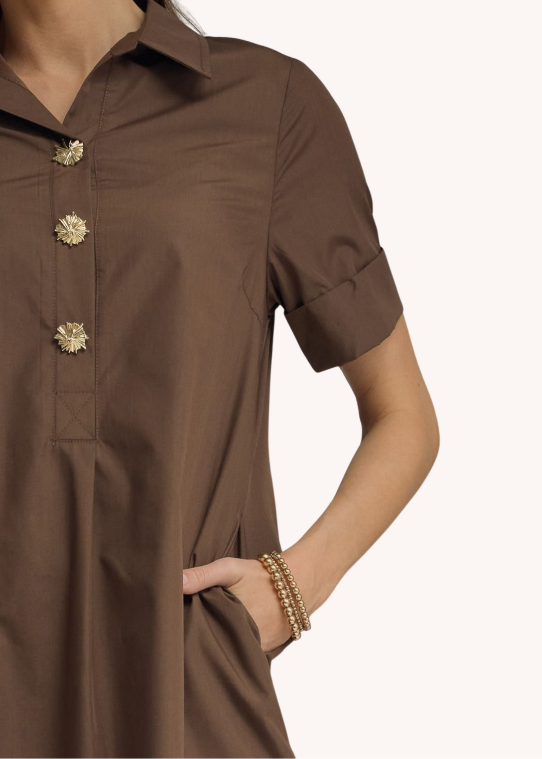 Sloane Midi Dress in Brown