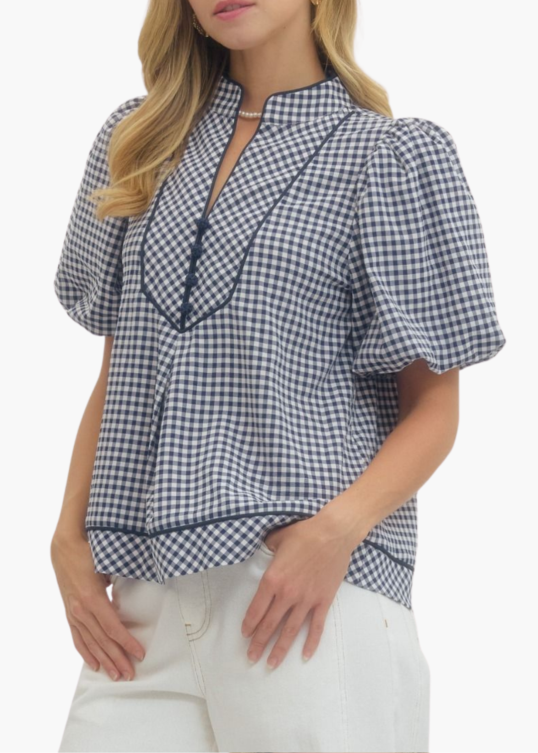 Summer Kaftan Top in Navy