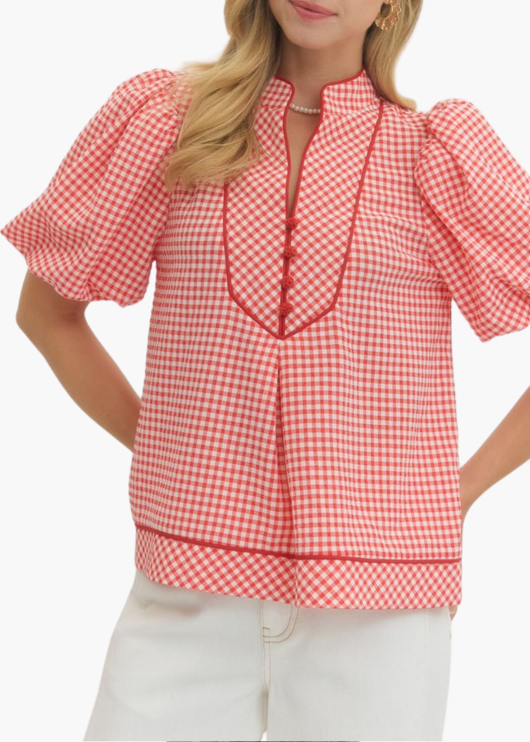 Summer Kaftan Top in Red