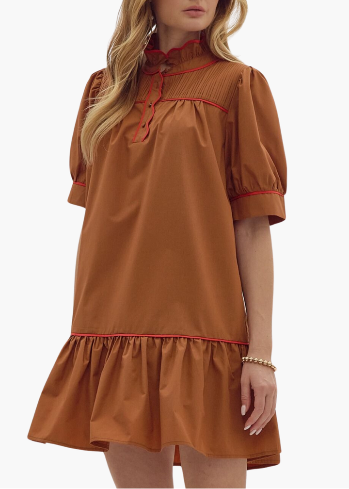 Millie Mini Dress in Brown