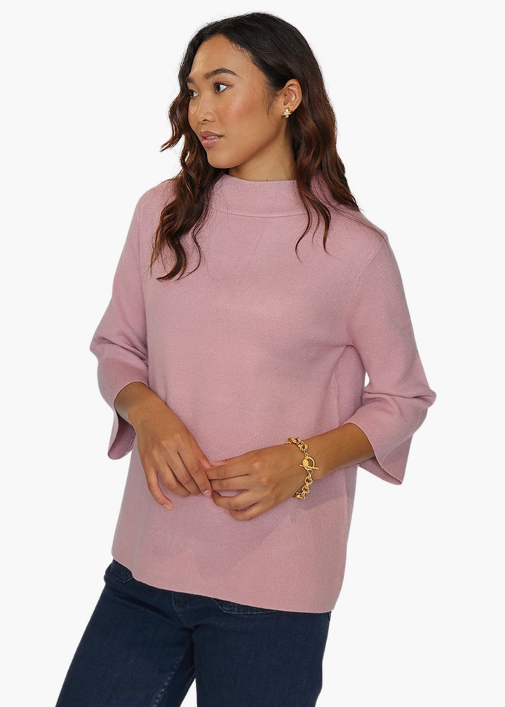 Mock Neck Pullover in Mauve