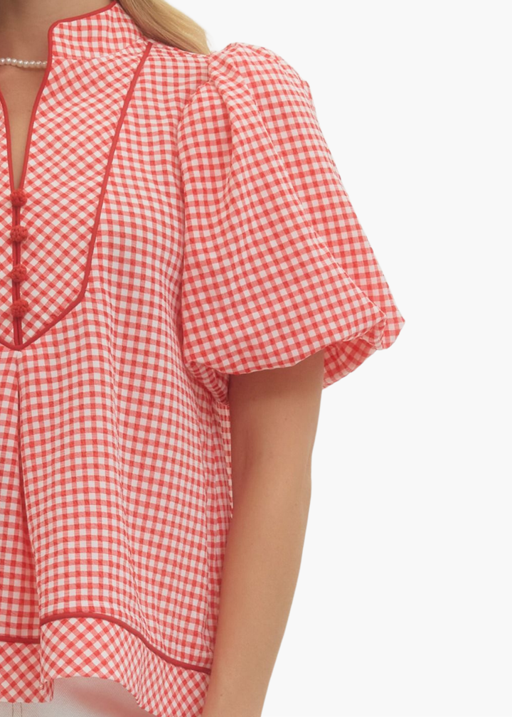 Summer Kaftan Top in Red