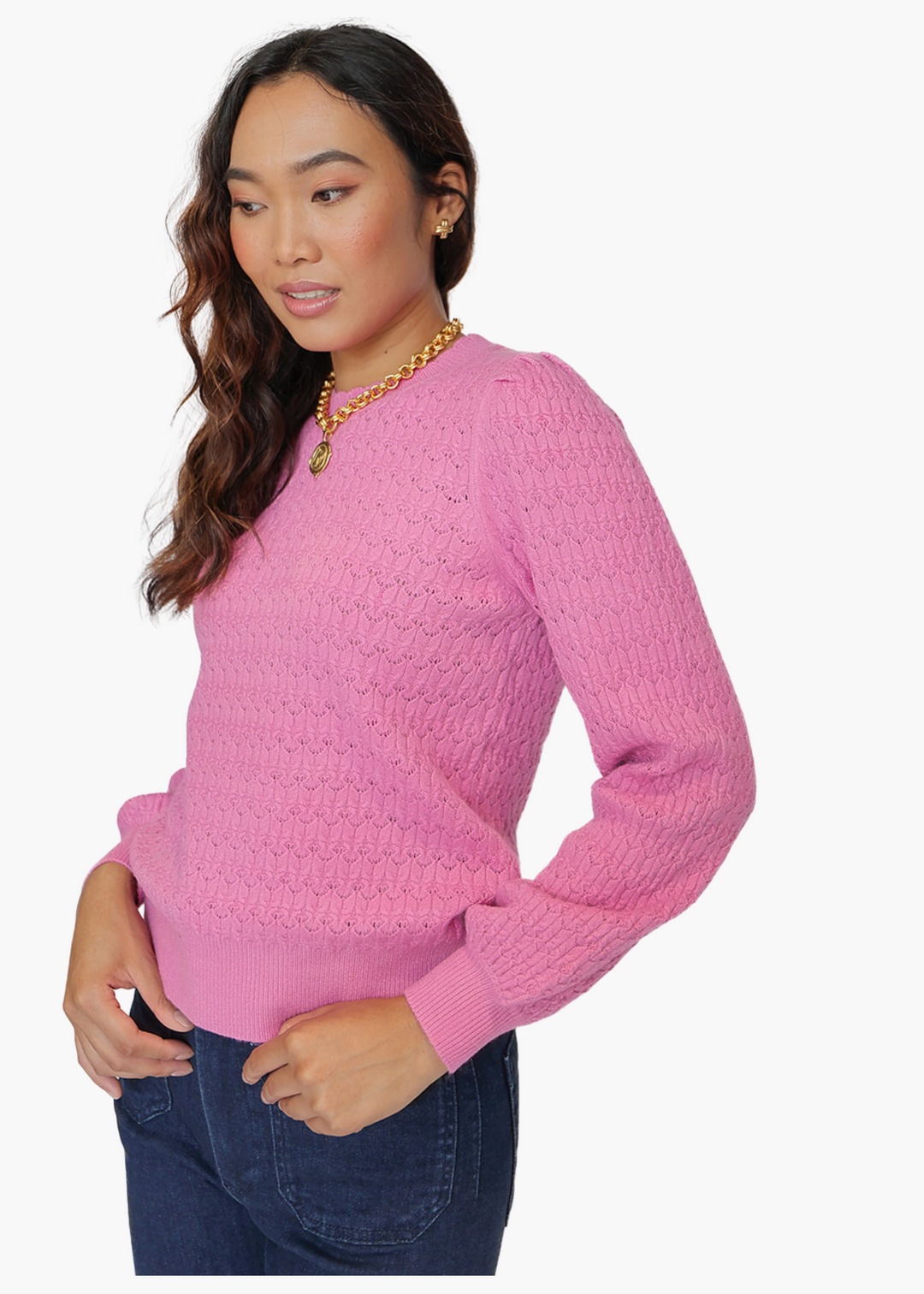 Reagan Knit Sweater in Wild Orchid