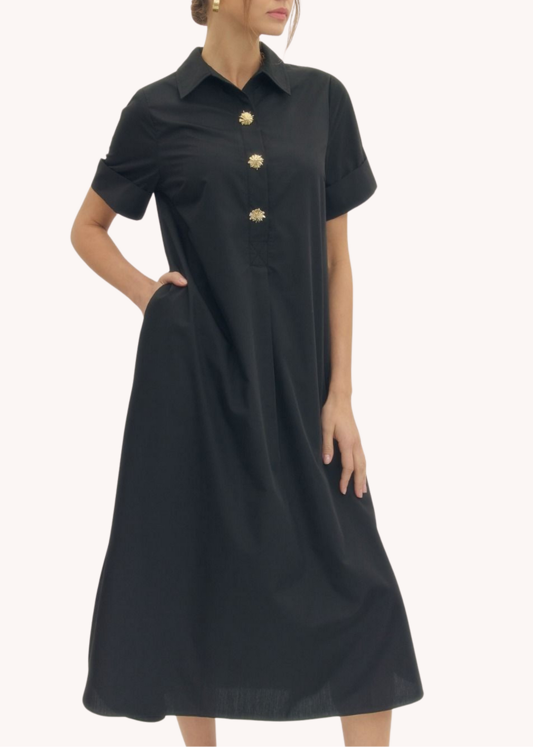 Sloane Midi Dress in Black