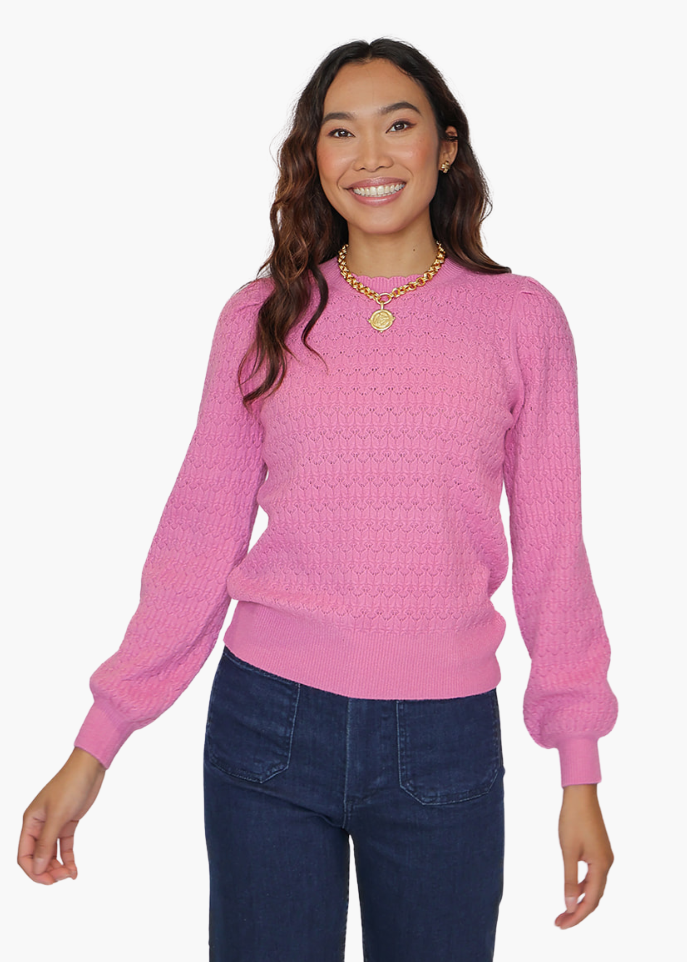 Reagan Knit Sweater in Wild Orchid