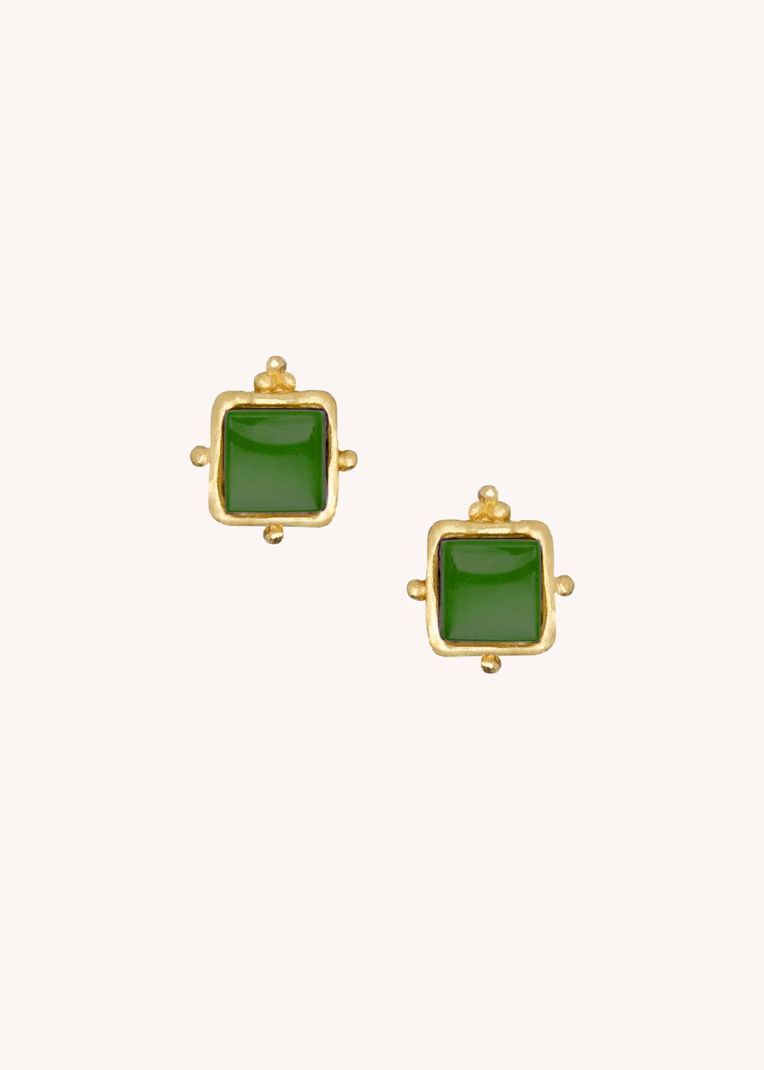 Charlotte Studs in Emerald Green