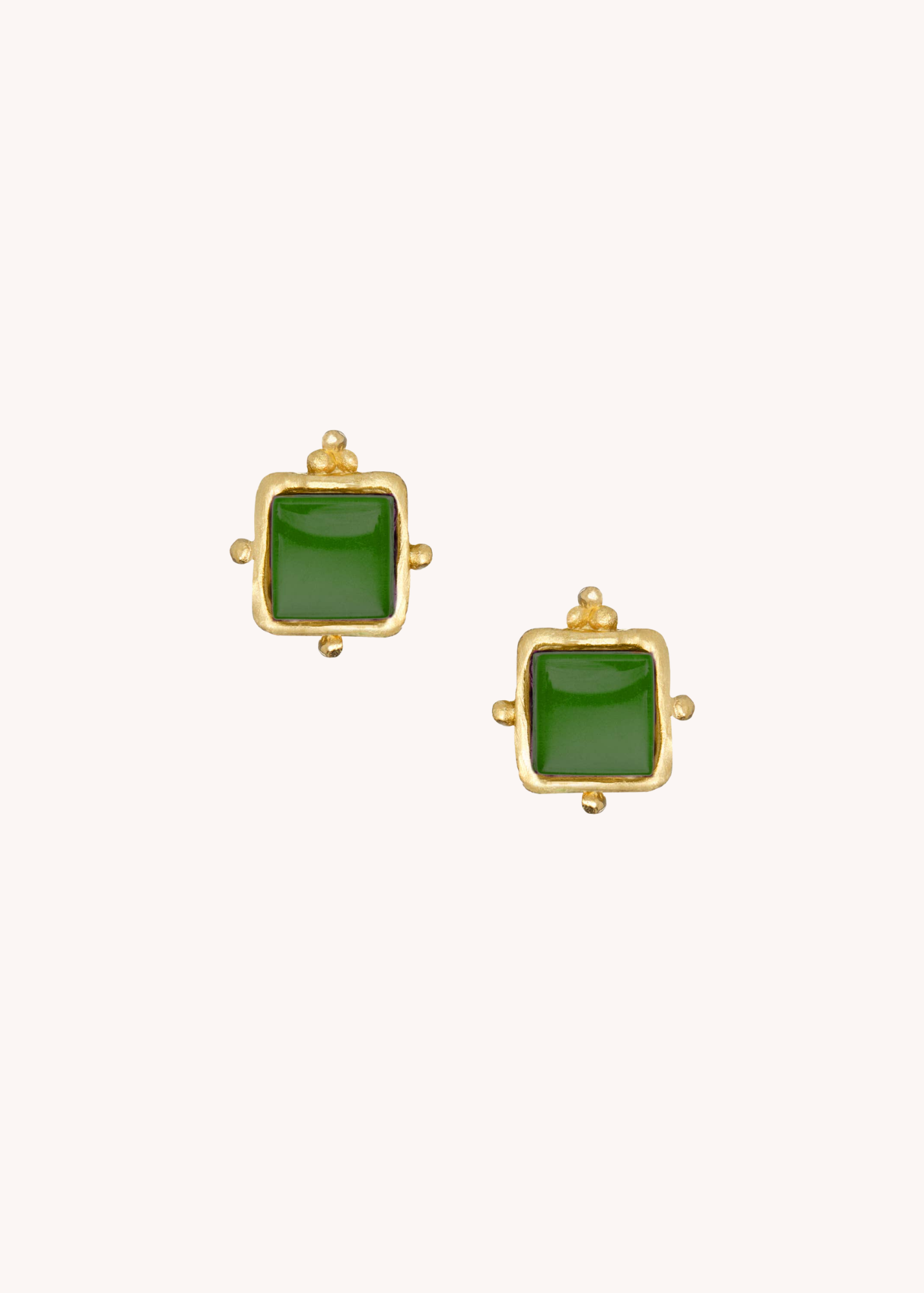 Charlotte Studs in Emerald Green