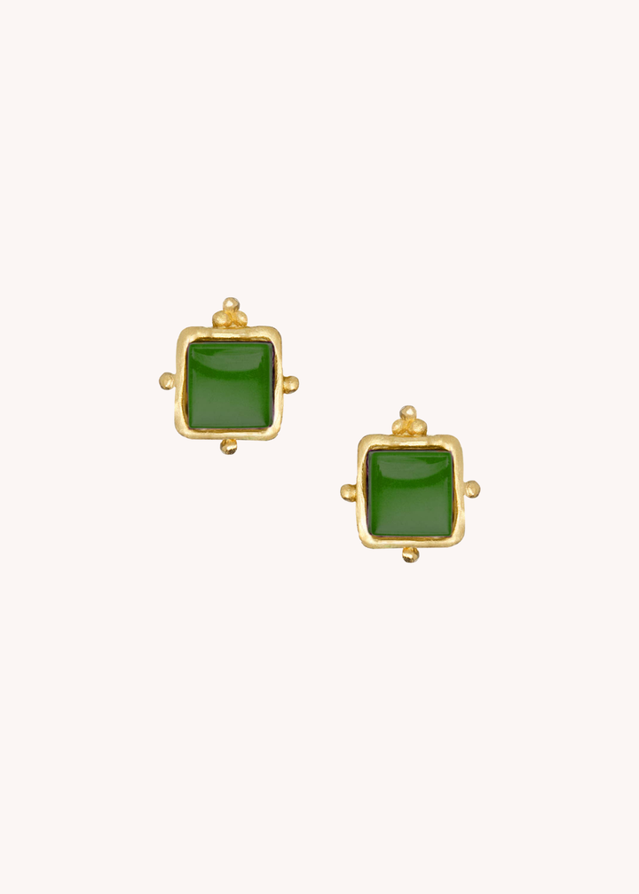 Charlotte Studs in Emerald Green