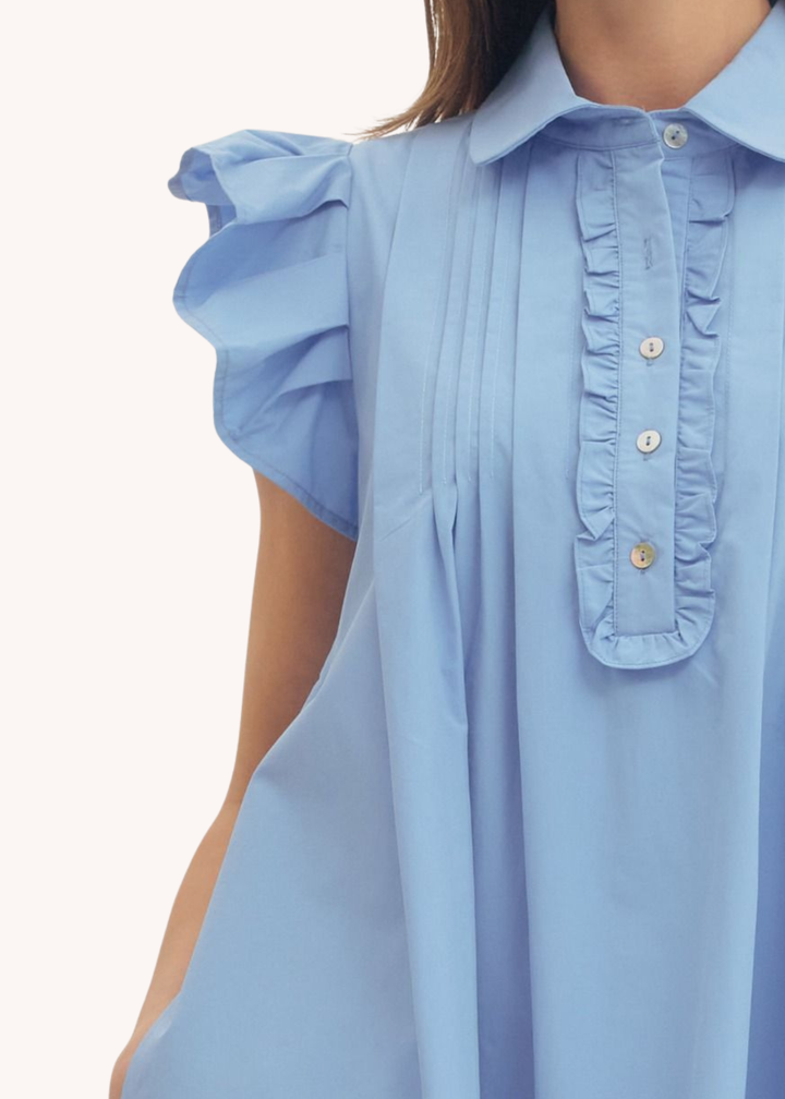 Helen Mini Dress in Light Blue
