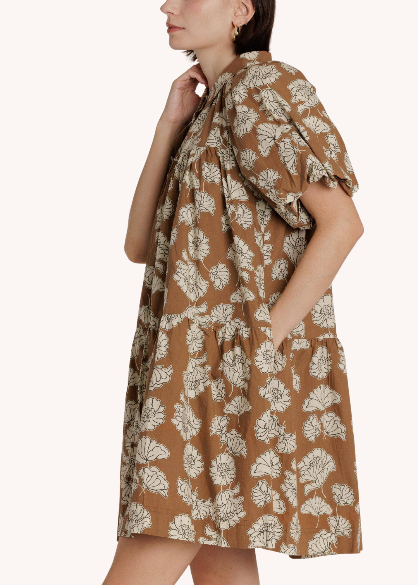 Lindon Mini Dress in Brown